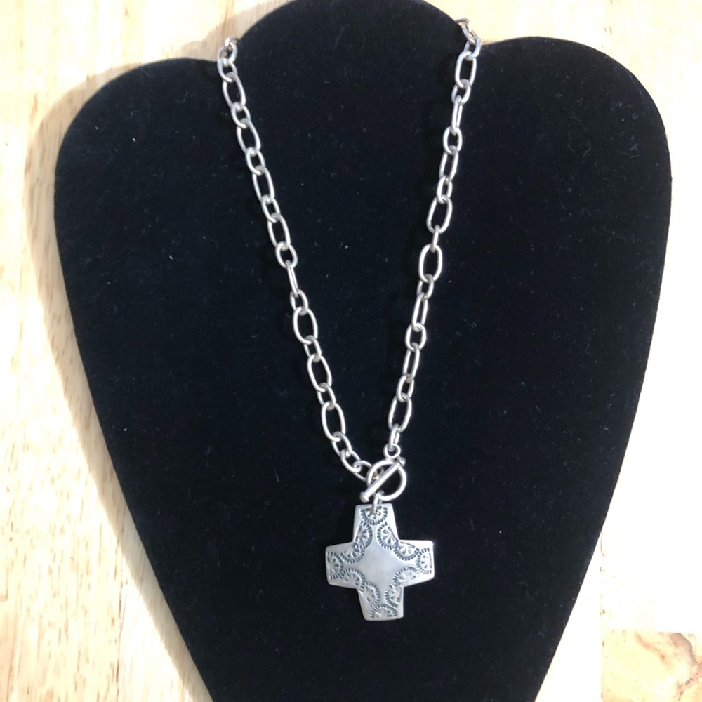 SILPADA Sterling Silver Cross Necklace Retired item. N11 - Picture 5 of 11